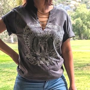 NIKXIE LOS ANGELES Vintage Motorcycle Graphics Tee ~ NWOT